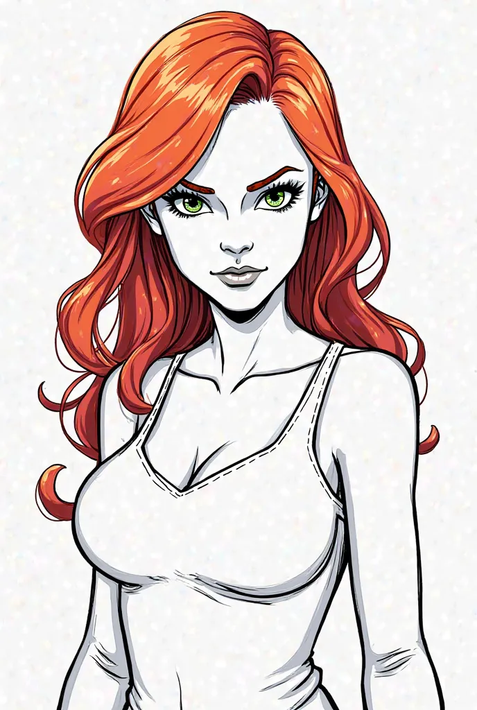 "I want an image of Mary Jane Watson from Marvel's Spider-Man PS4 in a comic-style line drawing."