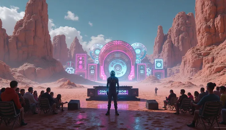 Dj cyberpunk in the desert festival