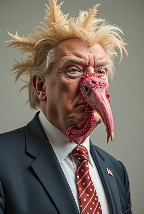 Trump with a turkey head