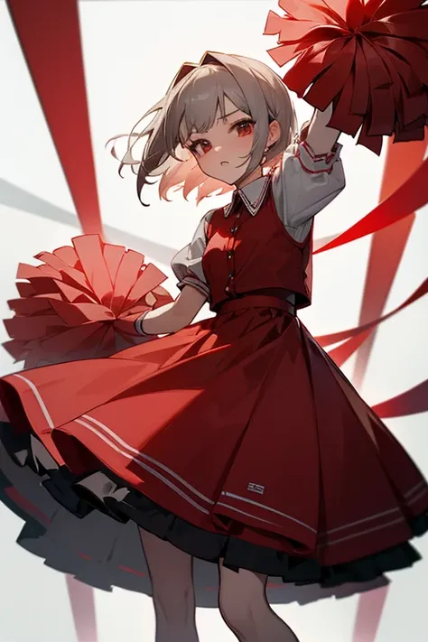  short grey hair, , cheerleader、Headbang 2.、 red clothes、Elegant Lolita 、Victoria dress、support、