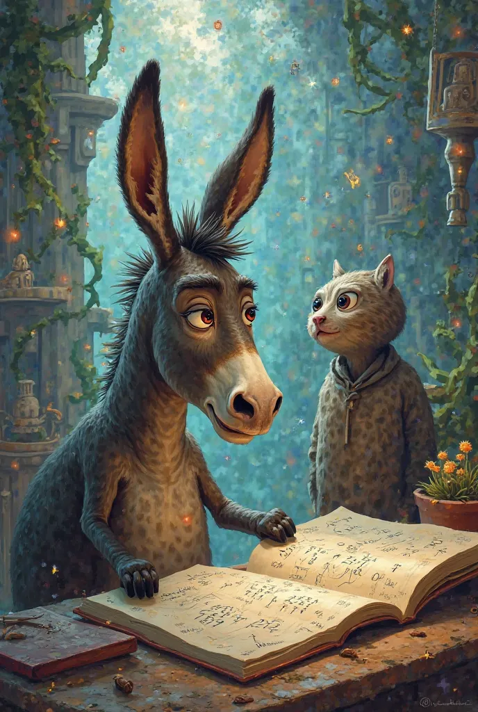 A donkey is learning math and Farhad says lobster, learn a story or pour me some tea,yes faster