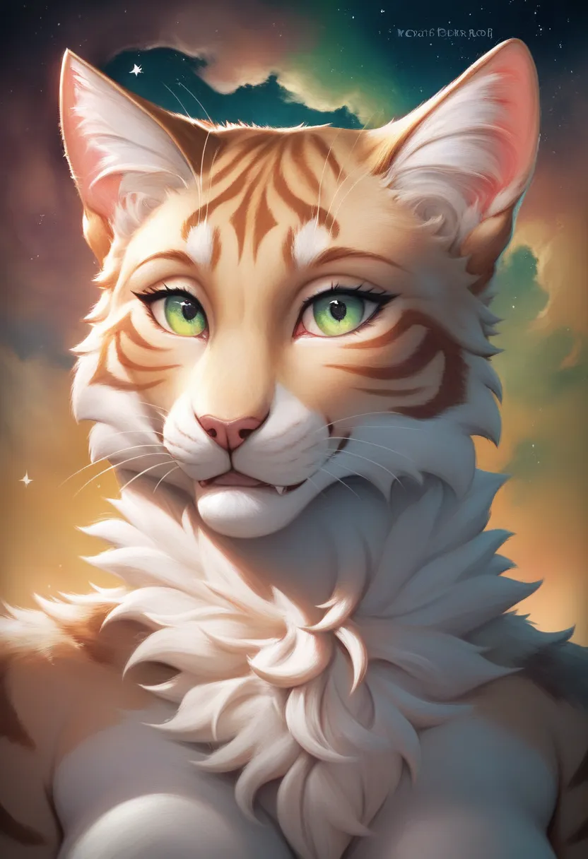 painting of a cat with a colorful face and eyes, a  digital painting  by Zahari Zograf, I'm wearing a,  furry art,  beautiful 4K art, 4K highly detailed digital art, cat.  digital painting ,  digital painting  highly detailed,  4K detailed digital art , hi...