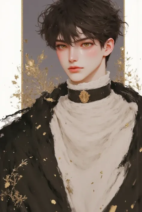 (Masterpiece), (best quality), 1Man , Alone, male , lopsided bangs ,  black hair , Dreamy amber eyes,  chiseled jawline , Muscular, modern student, modern costumes,  haughty , confident, playful miniskirt ,  Classroom setting , forehead, guardian , aesthet...