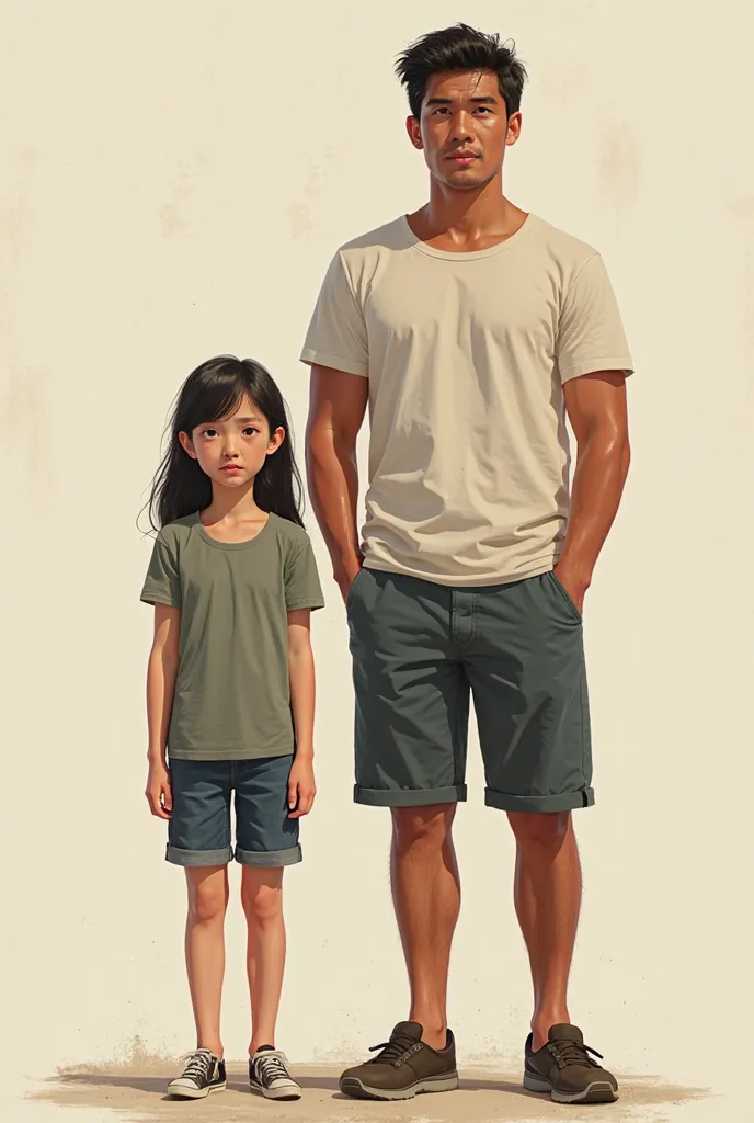 Create what a 4foot8 pinay girl would look like next to a 5’11 guy