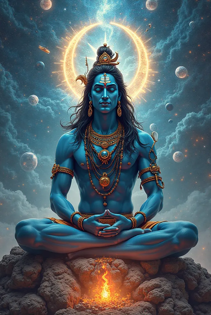 Create 5 images on god shiva written title ShivShaktiTales 