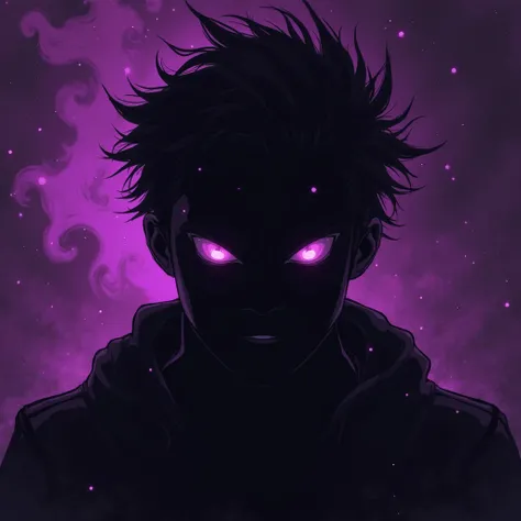 (Black and purple monochromatic art:1.3), (comics style:1.2), (melancholy rage:1.15), black male Silhouette, purple eyes, purple flame, dark atmosphere, The angry silhouette, the cold hatred, (digital art), (two colours:1.3), HD quality, (minimalism:1.15)