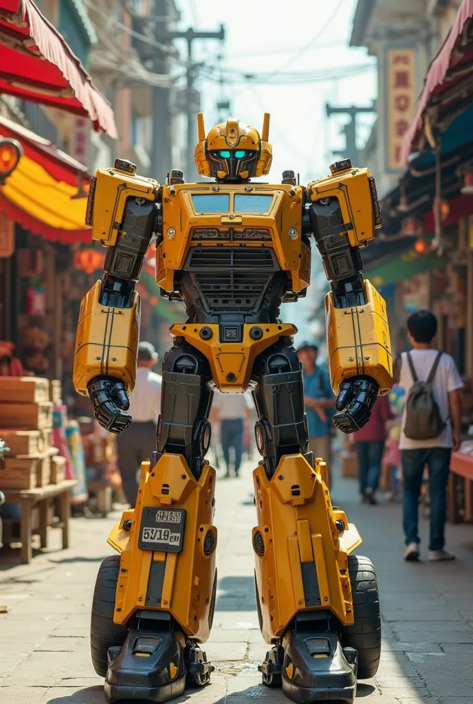 The transformer has a compact, x} which indicates the functionality of a delivery van, while black accents on the joints, but durable body with light yellow armor {x} on the breastplate and on the Shoulderplates provide contrasts. His head is rectangular w...