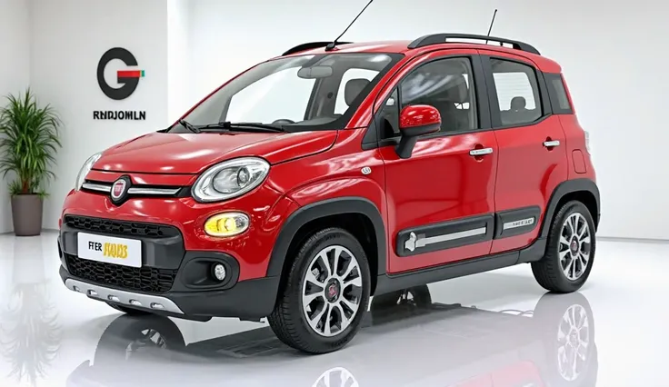 6. Fiat Grande Panda 2026 red4. Front Side View (Right)

"A hyper-realistic 8K 3D render of a luxury car from the front side (right) perspective, with an ultra-glossy, highly reflective, sharp, bright, and silky finish, displayed as big, close, and zoomed-...