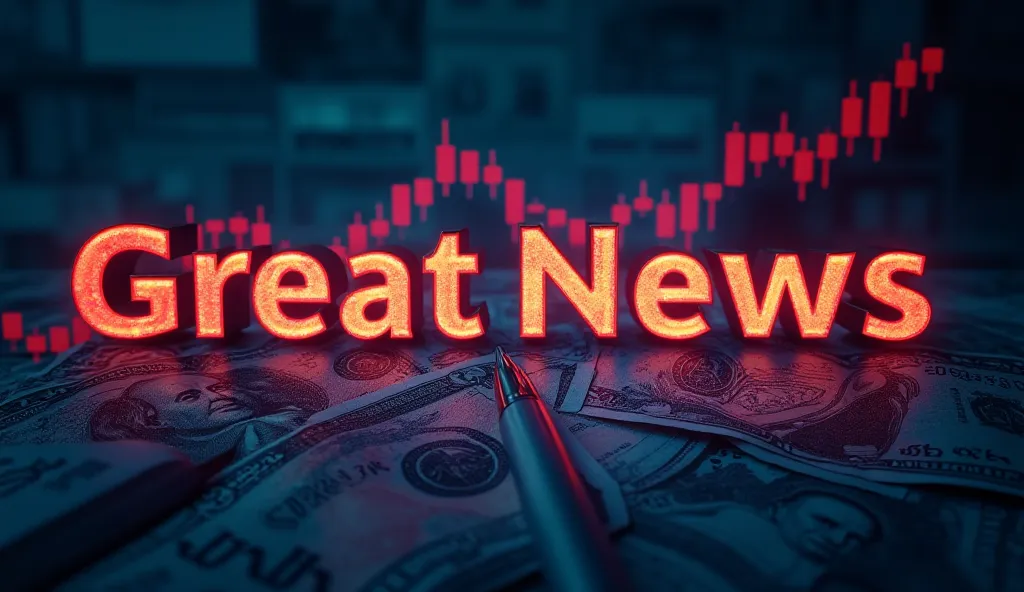 A sleek, high-contrast thumbnail where the text 'Great News: Trump’s Role in the Vietnamese Dong Revaluation' is in large, vibrant, multi-colored letters, glowing against a darkened financial backdrop. The background includes faintly visible global banknot...