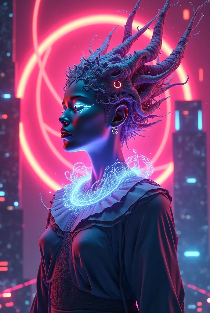 Recreate this image. Use neon light where necessary and neon background