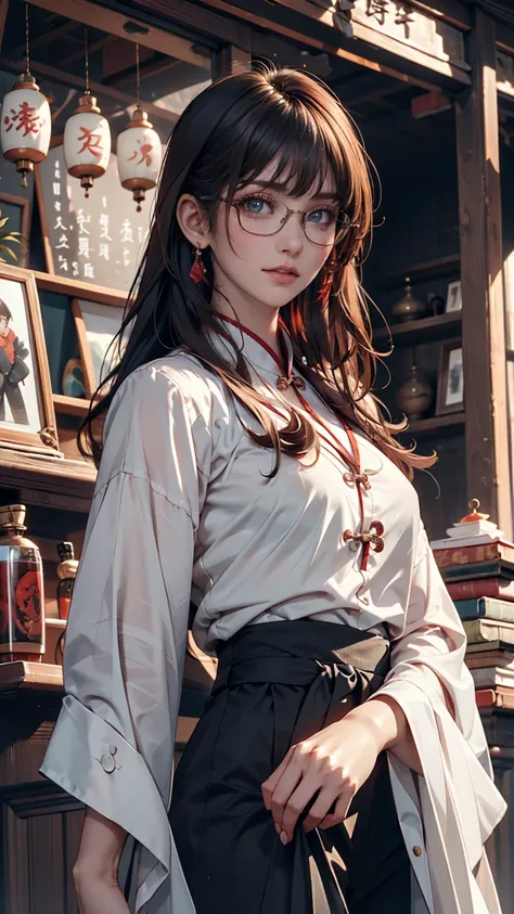  girl standing outside, young man wearing glasses,  , ((long hair)), Paintings inspired by Zou Zhe, Tumbler, realism, Chen Xintong, Around 19 years old, Qi Chao Wan, Huang Huifeng, Jeron Hsu, Zhang Xiaofan,  Penjen Jean,  Mongen , Yi Haoren, Zhezhou Chen.