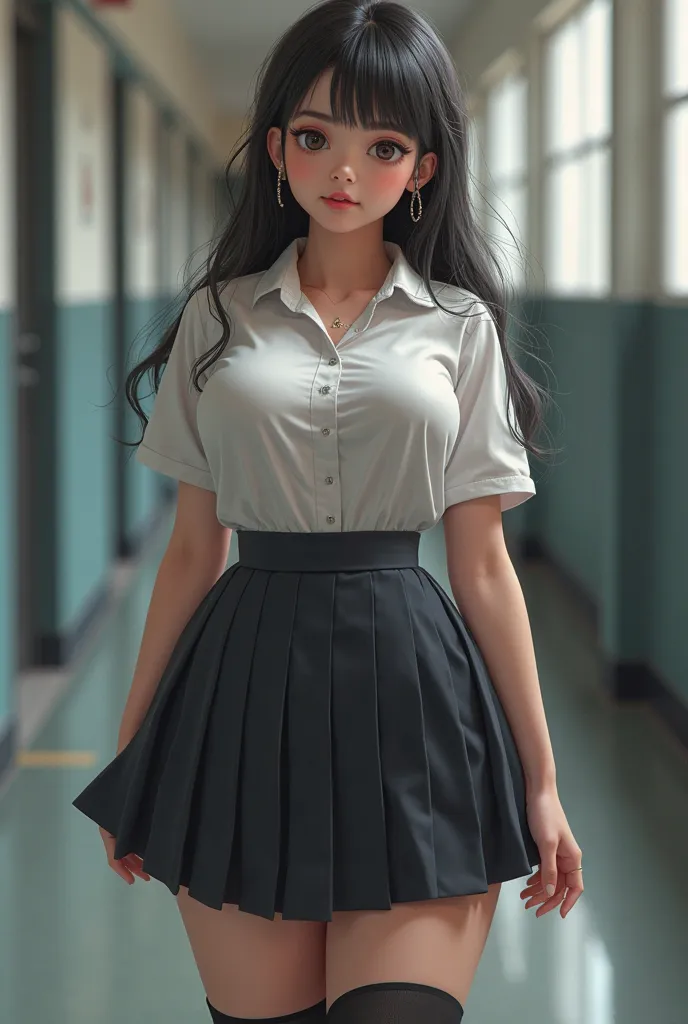 Big breasts school girl in uniform