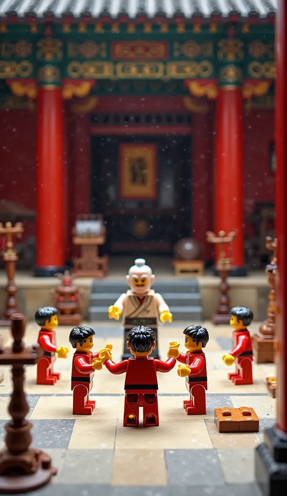 Build everything with LEGO bricks　Boys training in a temple