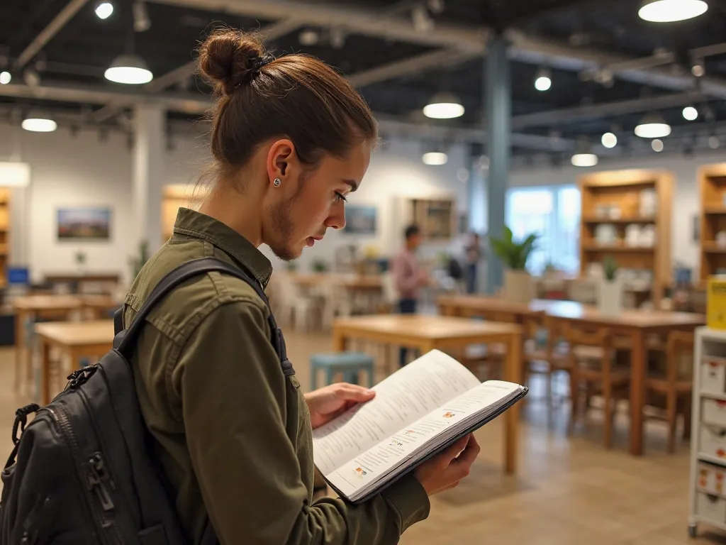 Une photo d’une personne en train de planifier ses achats IKEA avec une liste.