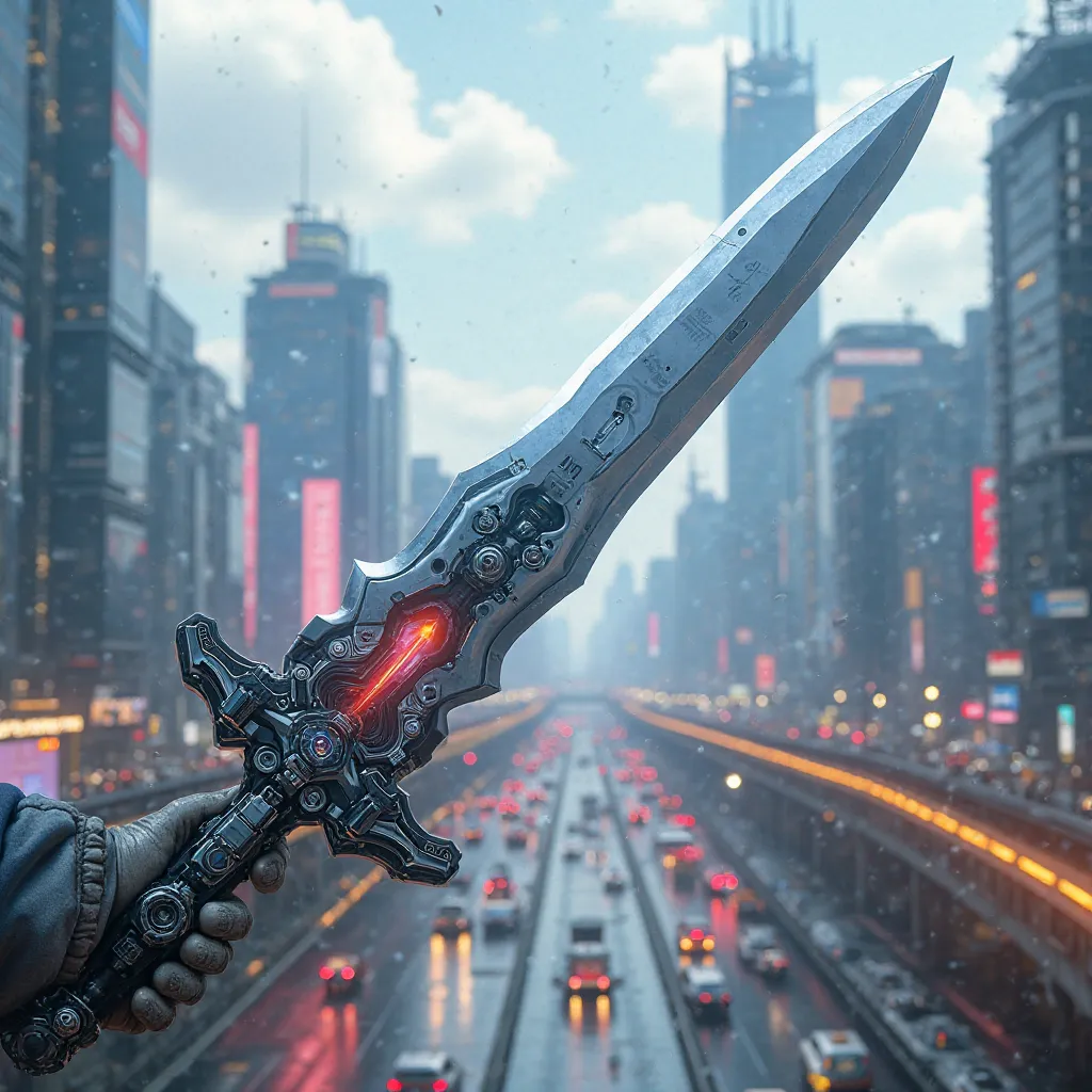 Mechanical sword, Medarot, design , sword, city