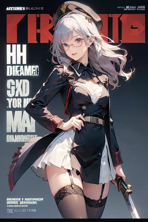 (from below:1.2, best quality ), girl , Platinum color hair military uniform , The dreamer wants purplish blue eyes ,(small breasts:1.0), Lori will do it, (masterpiece:1.2, best quality ), (Beautiful detailed depiction : 1.2), ( beautiful detailed face ), ...