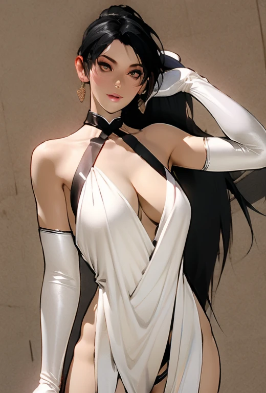 Momiji in sexy skin from dead or alive 6, sexy outfit, sexy pose, standing in the pose of a full-length. sexy pose, full height, full body beauty, view from a far.