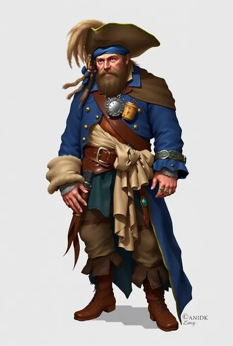 Random 17th century Pirate character design sheet by Abram Efimovich Arkhipov, best quality, masterpiece, Representative work, official art, Professional, Ultra intricate detailed, 8k, White Background