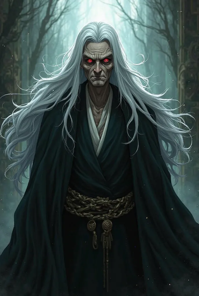 un homme avec des longs cheveux blancs et des yeux ovales rouges comme le sang et un nez pointu et un visage étroit .
Il est vêtu des vêtements  shinigami dans l'anime de Bleach