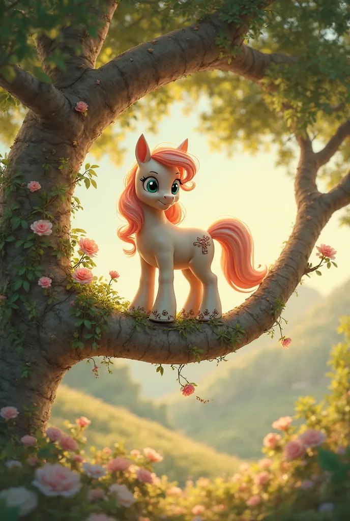 Poney dans un arbre