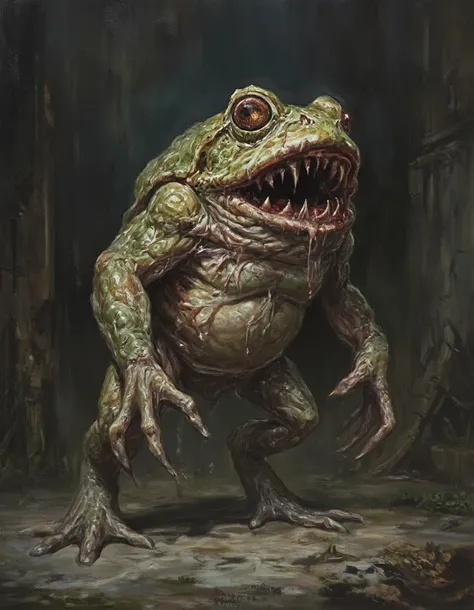 Create a horrible frog, very ugly frog