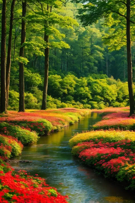   HD Images  、Forest seen from Milan、 Deep Forest painting 、 Flowers and trees 々Forest 、 Magical creatures hidden among the branches and a mysterious colorful forest 、  8,000 、 (  High quality colorful flowers  ) A forest full of fantastic worlds 、 Milan's...