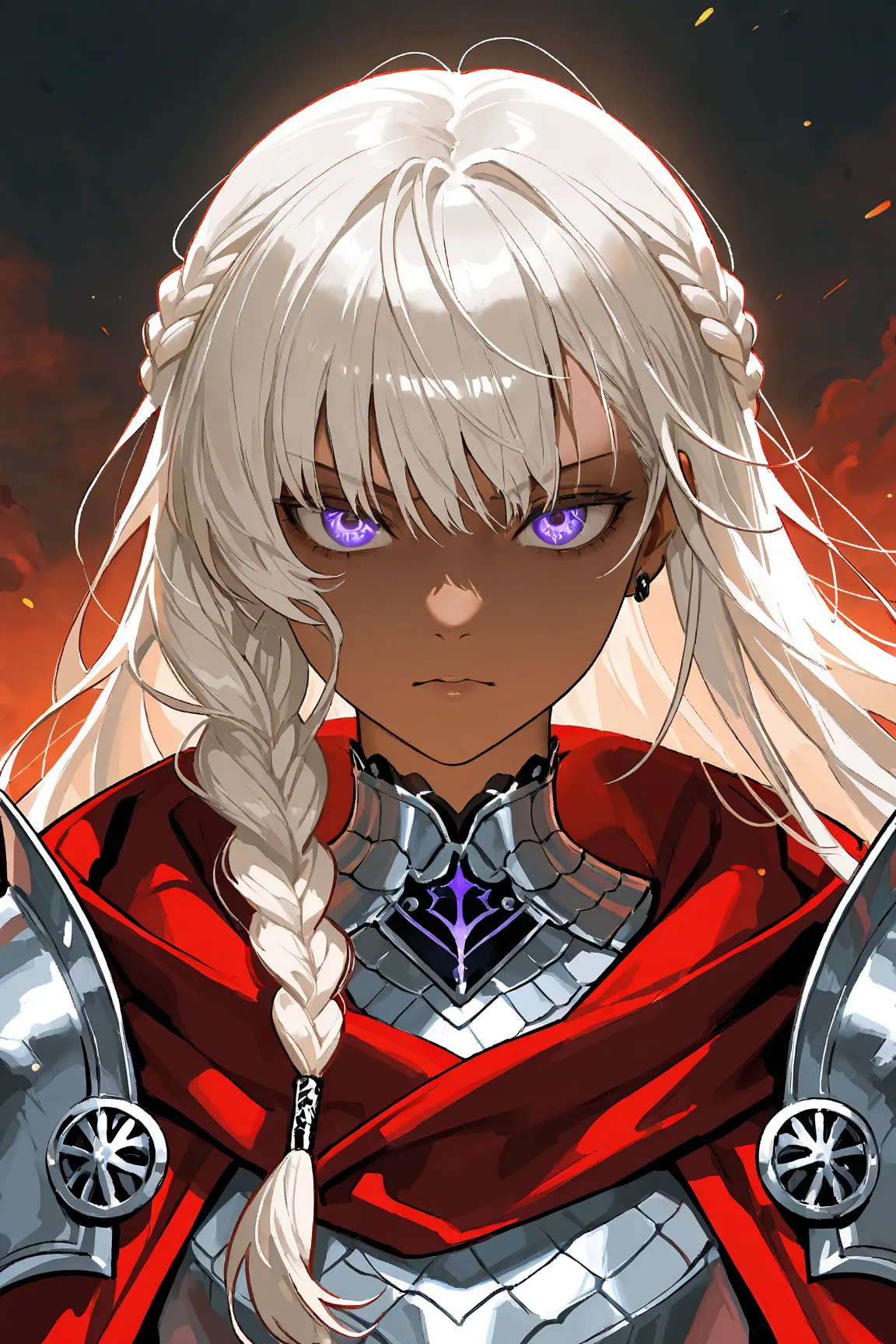 Visenya Targaryen, pale blonde war braid,portrait 