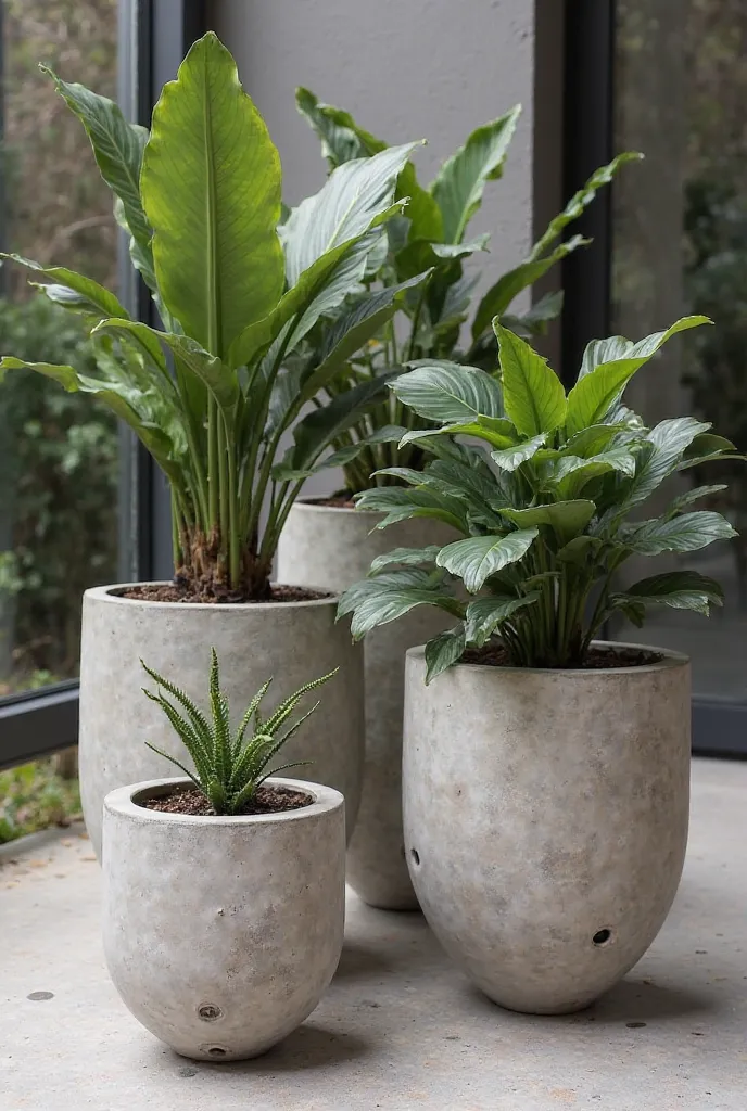 designer concrete planter pots