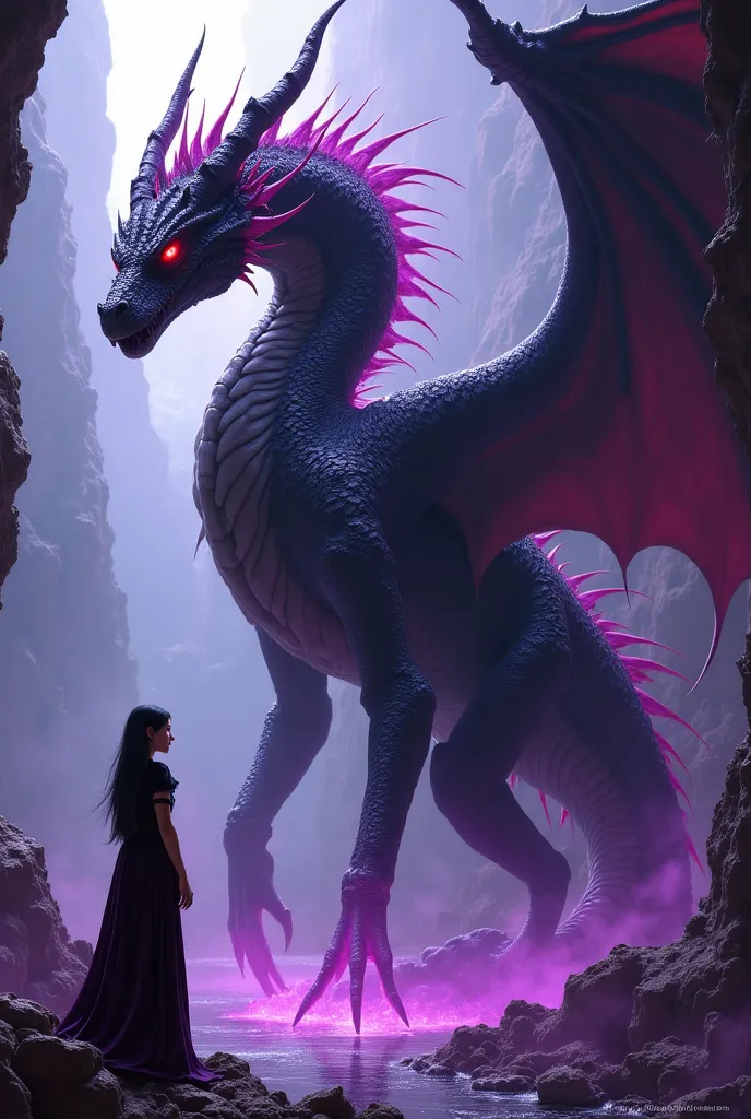 Huge colossal and frightening dragon • Appearance: Black and purple scales that absorb light around it. Its red eyes shine like evil embers. Its tail has poisonous spines and can pierce any armor.
• Can: It controls shadows and can disappear into them. Its...