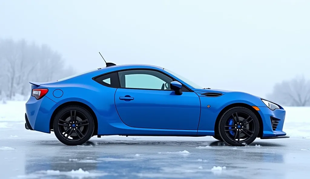  2025 Subaru  BRZ A stunning and sleek  close full side view of 2025 colors Blue image in Ice view 