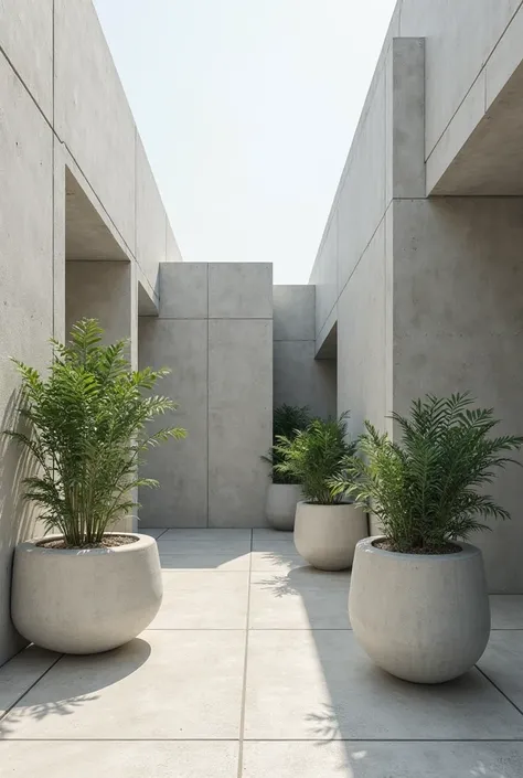 concrete architecture plant pots