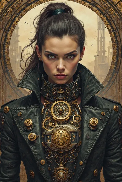 A portrait from a beautiful badass steampunk