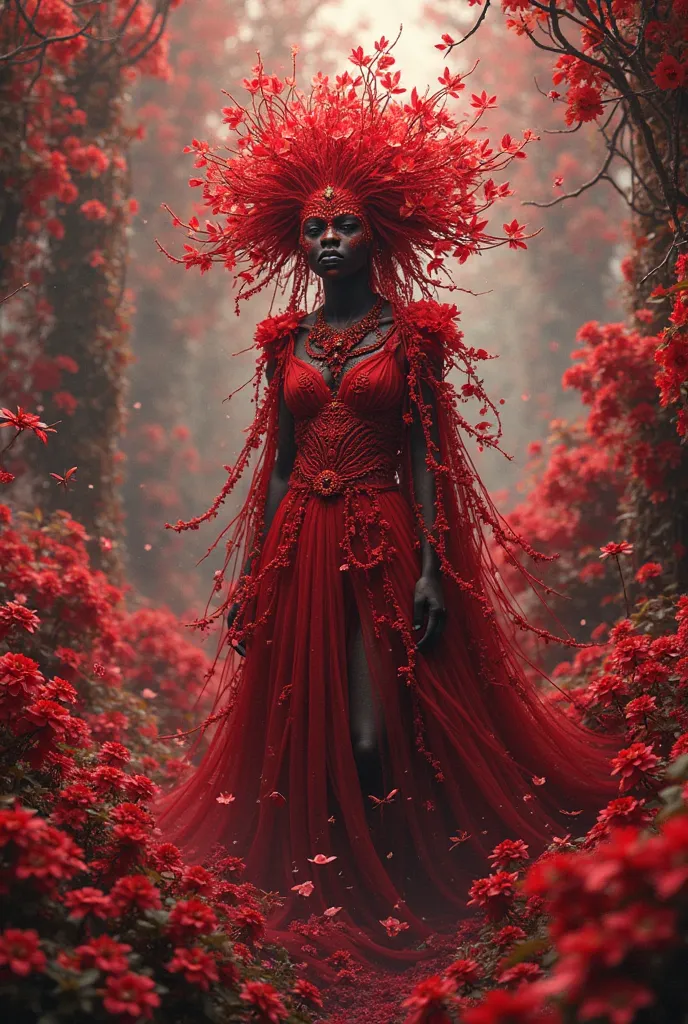 Images with elements of nature in red