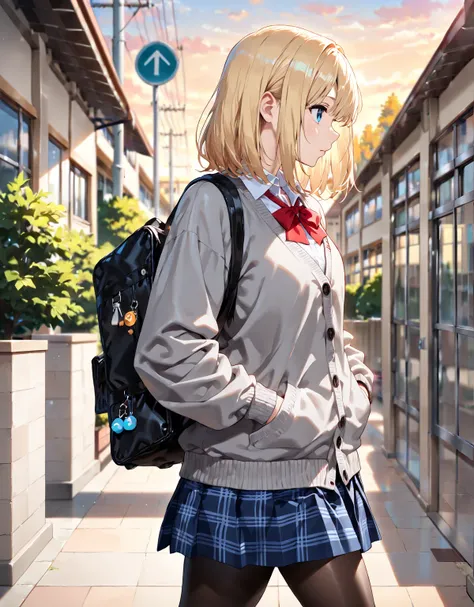 Alone, {perfect masterpiece},[[path tracing]],{Best quality},very aesthetic, (masterpiece, best quality, very aesthetic, ultra detailed), intricate details, uncensored, high resolution, super detailed skin, blonde, (1girl:1.5) medium hair, school uniform, ...