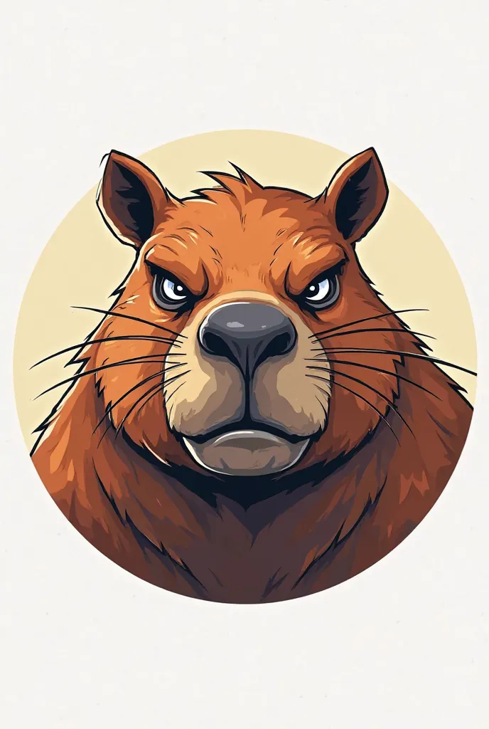 Round angry capybara logo 