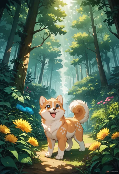 It feels like a Shiba Inu character in the forest and is cute