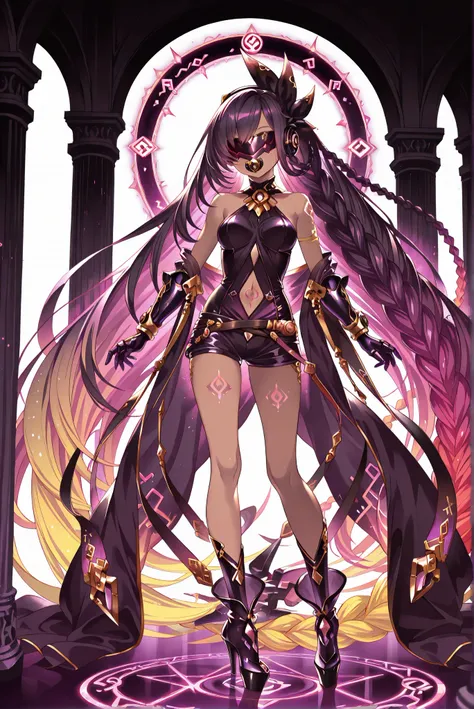 ( , stands,full body,high heels,front view,Standing picture,white background:1.7),HoleHeels,oval/Circle/Thorn/Horn Heels,,Limited Color Palette,Colorful,Bright Color,flashing silhouette,neon,black light ,watch, masterpiece, is very beautiful,,pacifier,red ...