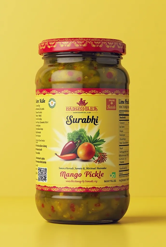 ChatGPT

You said:
Uploaded image
Give me a prompt of this related jar labels 
ChatGPT said:
Here is a prompt for designing jar labels similar to the ones in the image:

Prompt:
Create a vibrant and modern jar label design for a pickle brand named "Surabhi...