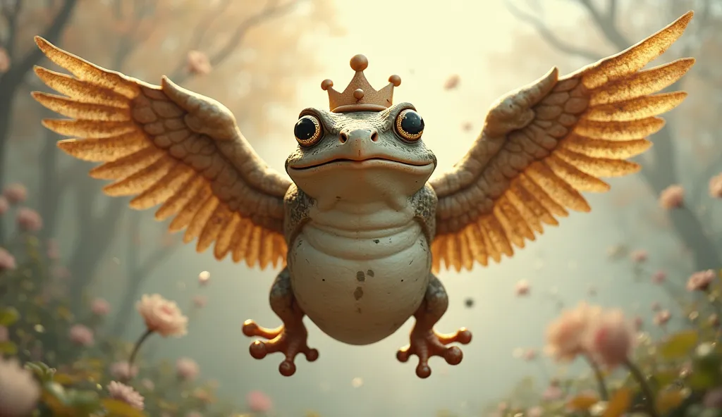 A silly toad with eaggle wings "dreamy coverage"'