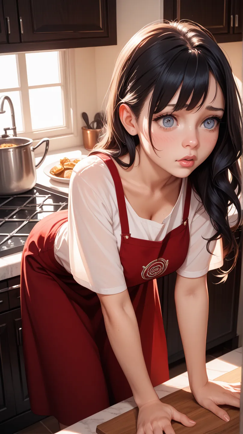 1 girl, higher price,kitchen,Begging,Shy,leaning forward,1 girl,black hair,
While confused