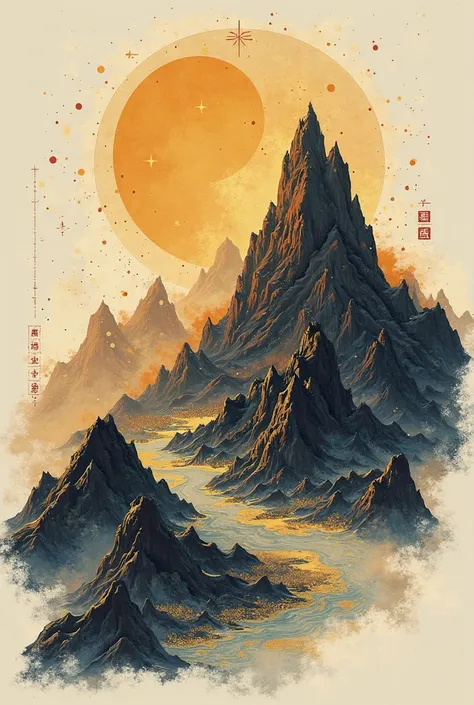 #### **hidden in the outline of the mountain**
- **core color**：  
  - ** amber gold **（# D4AF37 ）：generative gold，to symbolize water control，to enhance determination。  
  - ** earth brown **（#6B4423 ）：subsoil，echo Xinjin's lord，wound transformation。  
- *...