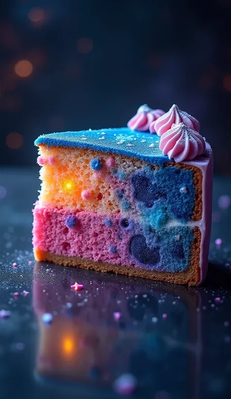 3,galaxy,quality photo, moist texture, frosting, studio photo, slice . vignette, highly detailed