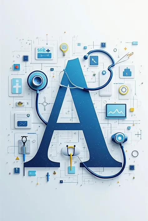 The letter "A" written with medical related background, a square sized picture