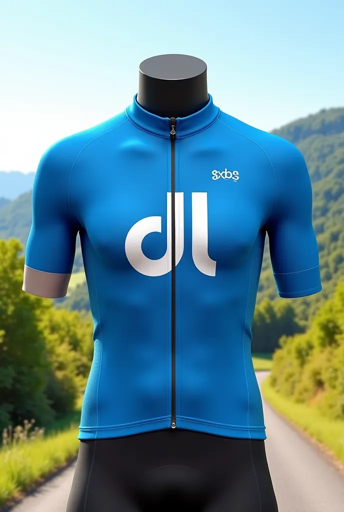  “DL” logo blue cycling short sleeve jersey