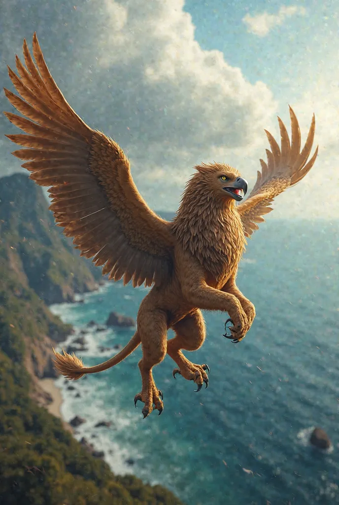 Griffin flying towards New Zealand