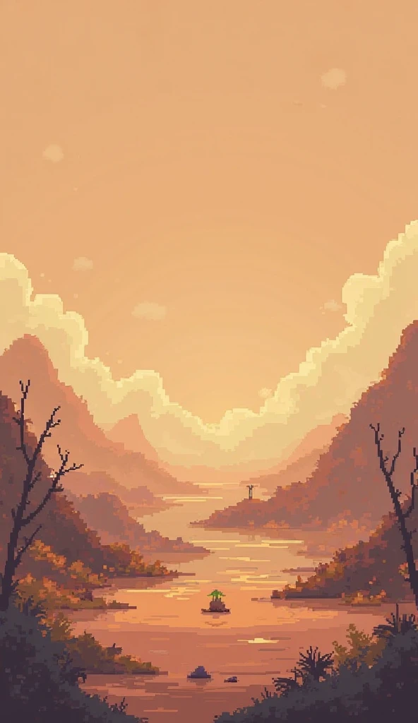 brown wooden only main screen background for a  pixel art game 