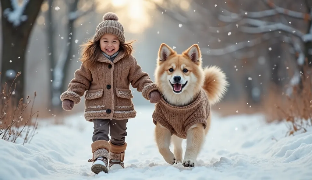 make me a real image for my blog: Why Dressing Dogs for Winter Walks is a Game-Changer 🐶❄️, image 16:9 real
