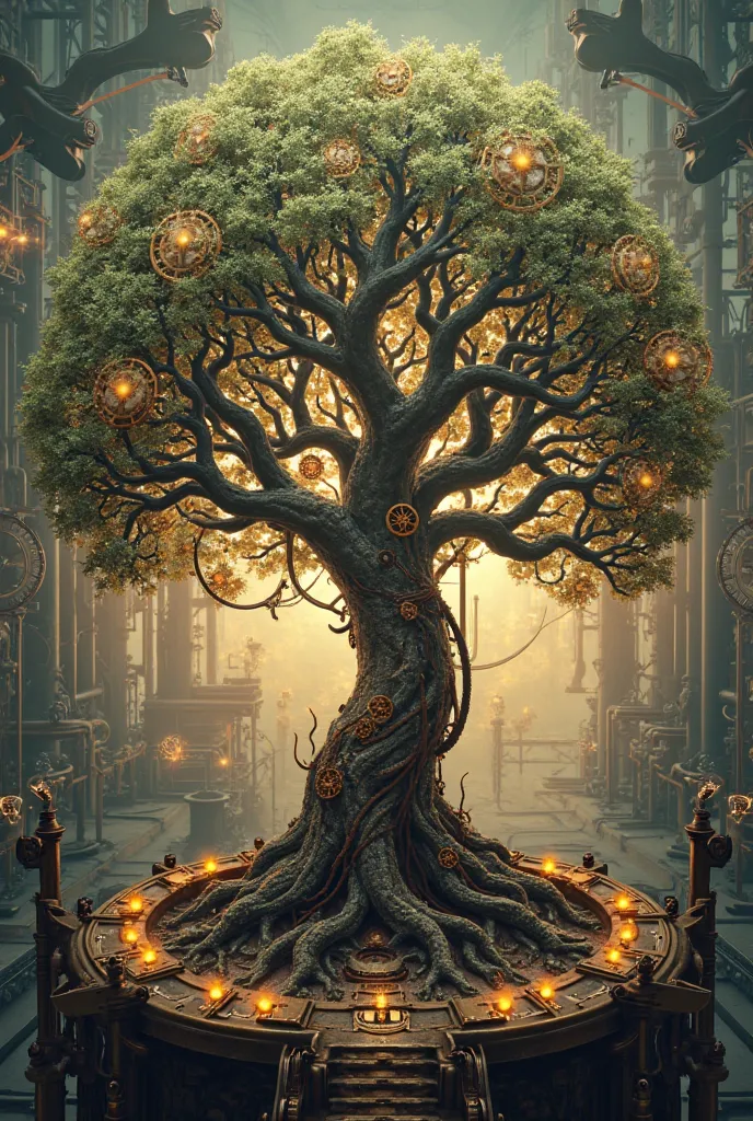 Tree of ĺife steampunk round design