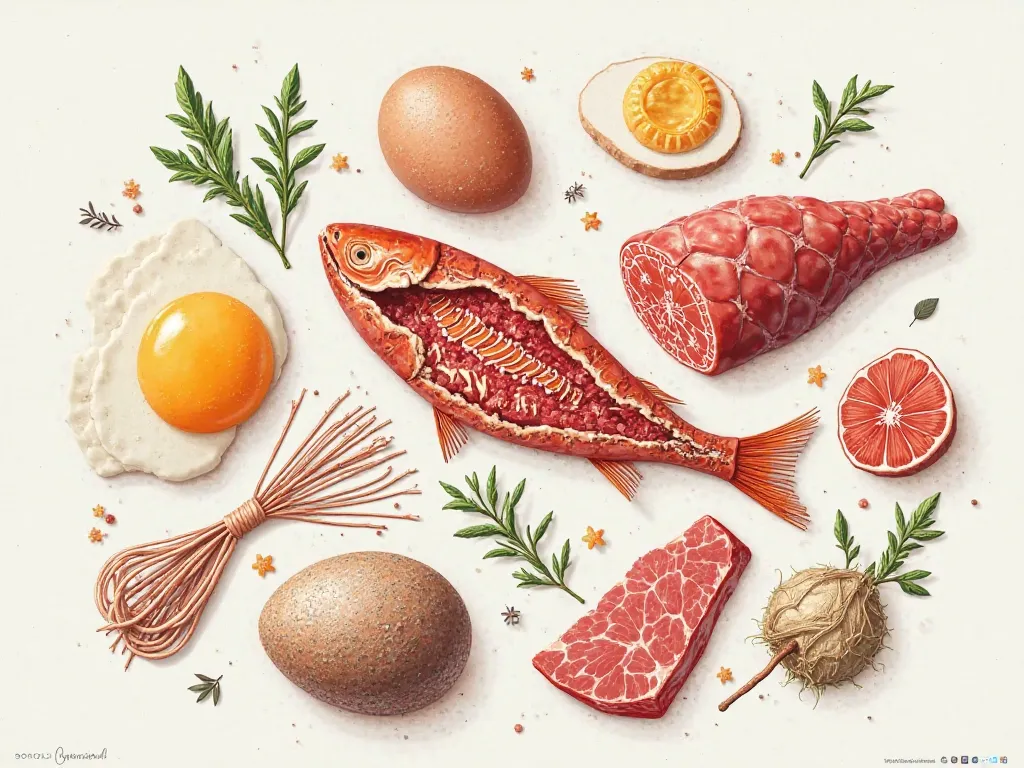 llustration des protéine des oeuf du poisson de la viande avec des muscles 