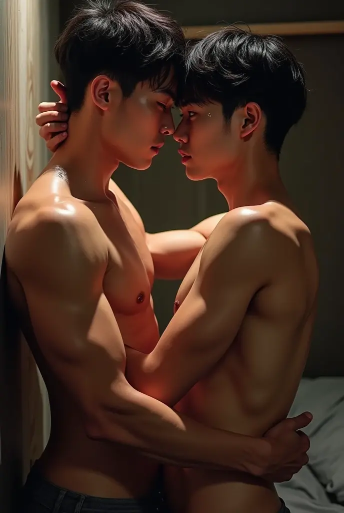 The requirements for the image below: Hyperrealistic portrait of an Asian guy with a big long dick nude and licking the cock of other man, masculine face, cinematic lighting, extremely sharp focus, 4K resolution

Source: Pham Minh Tuan